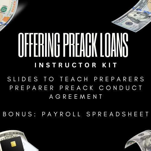 PLR PREACK LOAN TRAINING FOR PTINs