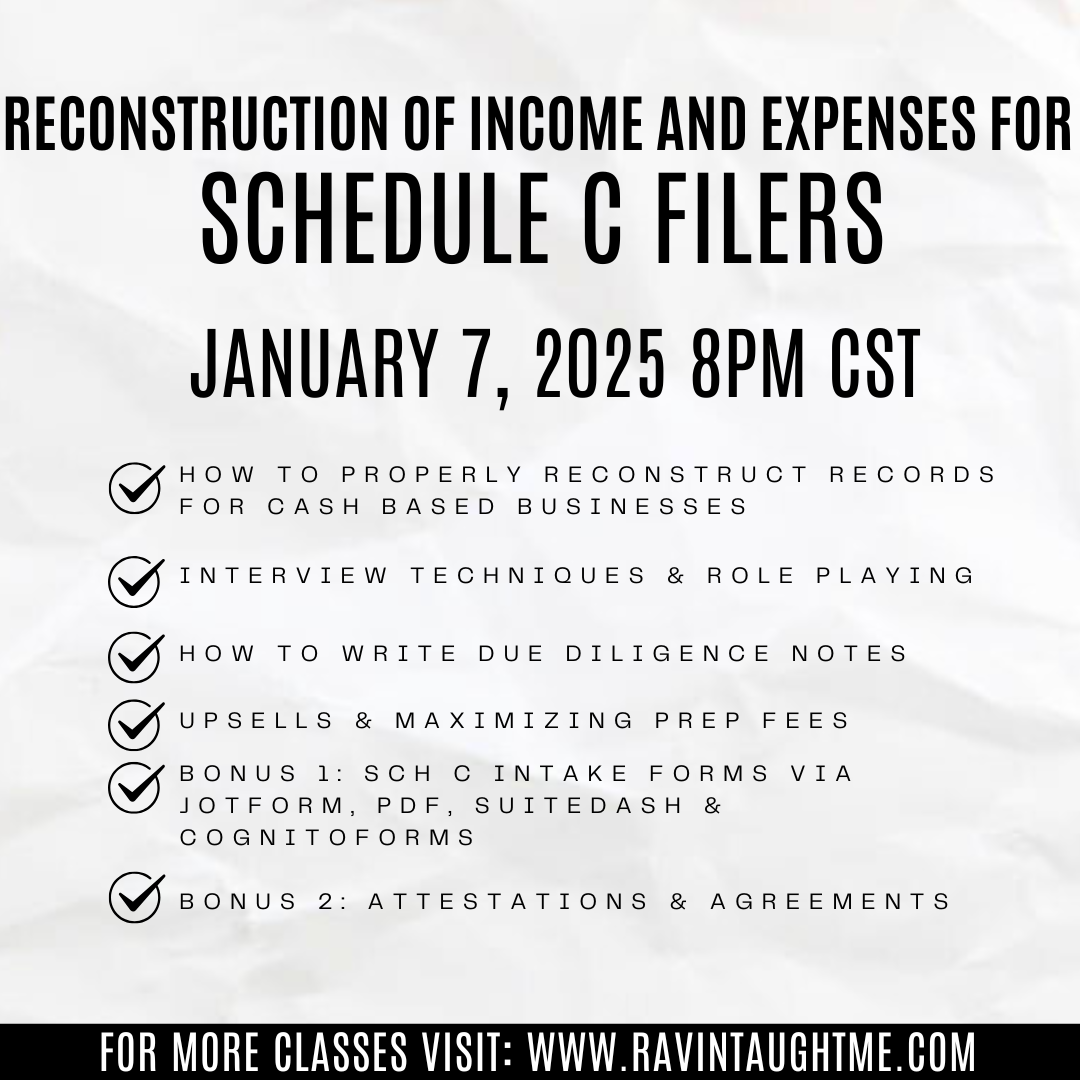 Reconstruction of Income & Expenses Replay
