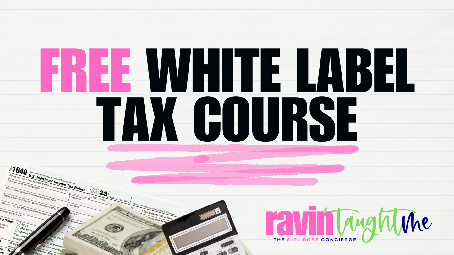 Limited Offer: White Label Tax Course