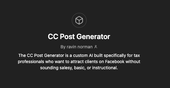 CC Post Generator