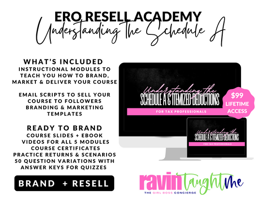 ERO Resell Academy: Understanding the Schedule A