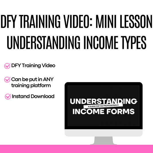 DFY Training Videos Mini Lesson: Income Types