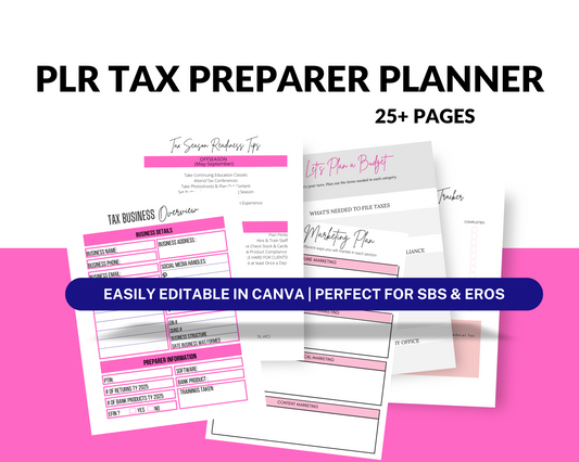 PLR Tax Preparer Planner