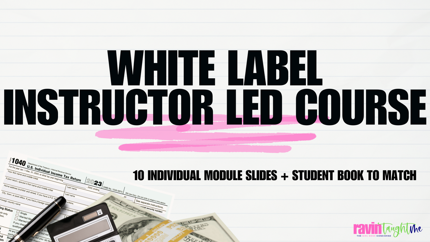 Limited Edition: Instructor Led Tax Course