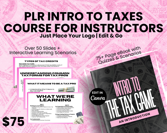 PLR Intro to Tax Class eBook & Slides