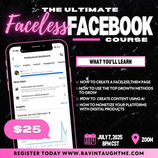 Faceless Facebook Course REPLAY