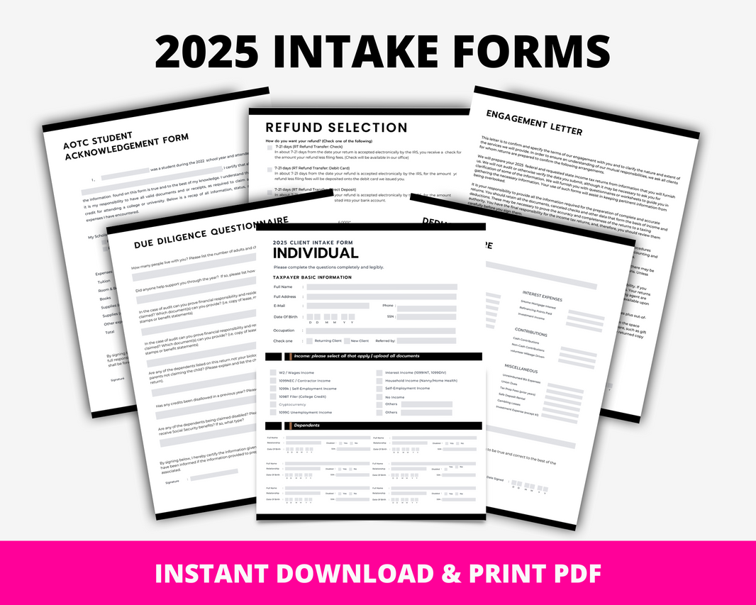 Finance Intake Form Let's Get Rich off Taxes & Digitalsss – RavinTaughtMe