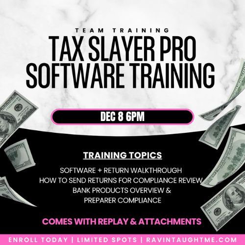 Tax Slayer Pro Team Training