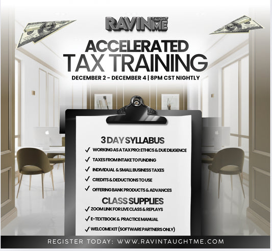 3 Day Accelerated Tax Class + Software + Mentorship