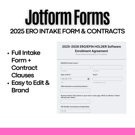 Jotform Forms: 2025 ERO Intake & Contracts